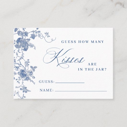 Fleurs Bleues Élégantes Devinez Combien De Carte D (Devant)