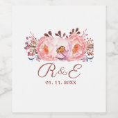 Fleurs bleues Ensemble de Étiquettes de boissons d (Étiquettes simples)