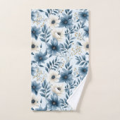 Fleurs bleues et beiges (Serviette à main)