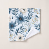 Fleurs bleues et beiges (Gant de toilette)