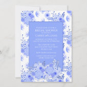 Fleurs bleues et blanches Invitation à la douche n (Devant)