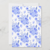 Fleurs bleues et blanches Invitation à la douche n (Dos)