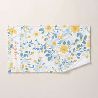 Fleurs bleues et jaunes "Ma charmante maman" perso