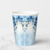 Fleurs Bleues et Perles Gobelets en Papier (Droite)