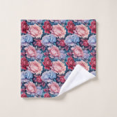 Fleurs bleues et roses (Gant de toilette)