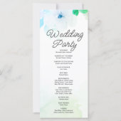 Fleurs bleues et verdure Programme de mariage blan (Dos)