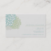Fleurs bleues et vertes Carte de visite (Dos)