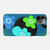 Fleurs bleues et vertes Coque-Mate coque iphone (Dos (Horizontal))