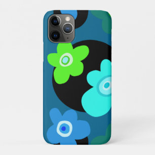 Fleurs bleues et vertes Coque-Mate coque iphone