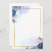 Fleurs bleues faire-part de mariage (Devant / Derrière)