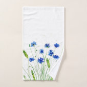 Fleurs bleues Fleur sauvage Aquarelle (Serviette à main)