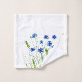 Fleurs bleues Fleur sauvage Aquarelle (Gant de toilette)