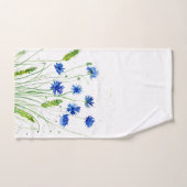 Fleurs bleues Fleur sauvage Aquarelle (Serviette à main)