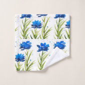 Fleurs bleues Fleur sauvage Aquarelle Feminine Chi (Gant de toilette)