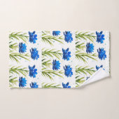 Fleurs bleues Fleur sauvage Aquarelle Feminine Chi (Serviette à main)