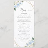 Fleurs Bleues, Fleurs Blanches, Menu de Baby Showe (Devant)