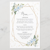 Fleurs Bleues, Fleurs Blanches, Menu de Baby Showe (Devant)