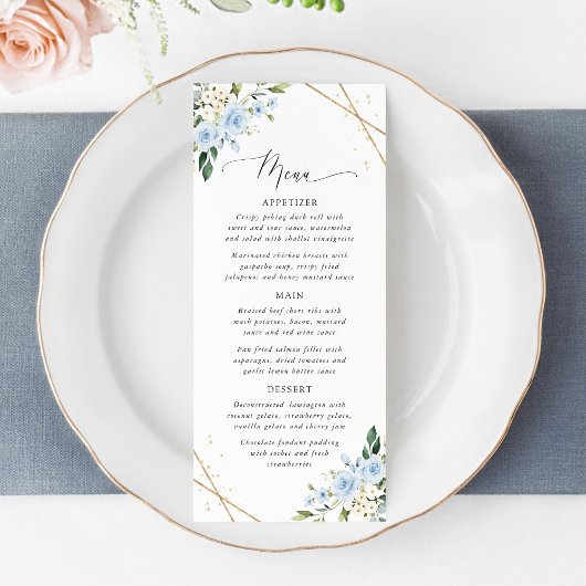 Fleurs Bleues, Fleurs Blanches, Menu de Baby Showe