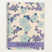 Fleurs Bleues, Fleurs Violettes, Floral, Votre Nom (Devant)