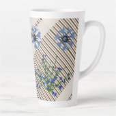 Fleurs Bleues Flore Frappe Latte Mug (Droite)