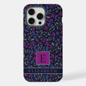 Fleurs bleues foncées florales noires personnalisa (Verso)