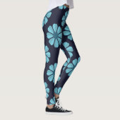 Fleurs bleues foncées Leggings (Droite)