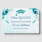 Fleurs bleues Graduation personnalisable (Recto)