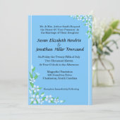 Fleurs bleues Invitations de mariage (Debout devant)