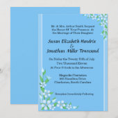 Fleurs bleues Invitations de mariage (Devant / Derrière)