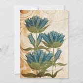 Fleurs bleues Invitations de mariage vintage (Dos)