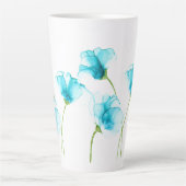 Fleurs bleues Latte Mug (Devant)