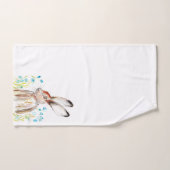 Fleurs bleues Lièvre Rabbit Fleur sauvage Aquarell (Serviette à main)