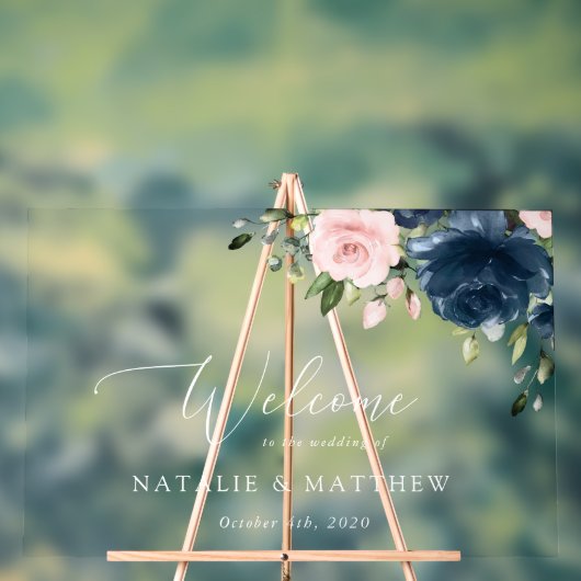 Fleurs Bleues Marine, Fleurs Roses, Accueil Mariag (Neutre)