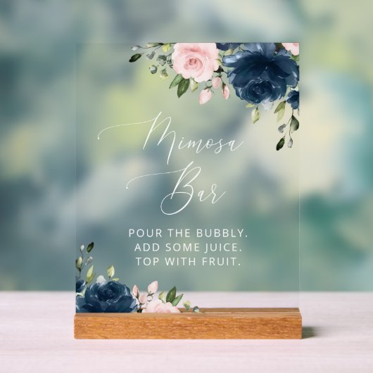 Fleurs Bleues Marine, Fleurs Roses, Boho, Bar Mimo (Neutre)