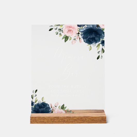 Fleurs Bleues Marine, Fleurs Roses, Boho, Bar Mimo (Recto)