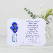 Fleurs bleues Mason Jar Invitation de la douche nu (Debout devant)