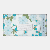 Fleurs Bleues, Motif De Fleurs, Votre Nom (Clavier et souris)