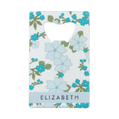 Fleurs Bleues, Motif De Fleurs, Votre Nom (Dos)