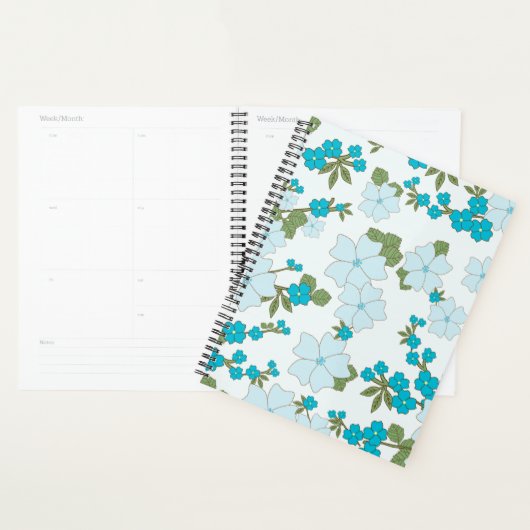 Fleurs Bleues, Motif Floral, Motif De Fleurs (Devant avec enveloppe)