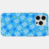 Fleurs bleues Motif iPhone 15 Pro Max Coque (Verso (horizontal))