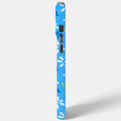 Fleurs bleues Motif iPhone 15 Pro Max Coque (Verso / Gauche)