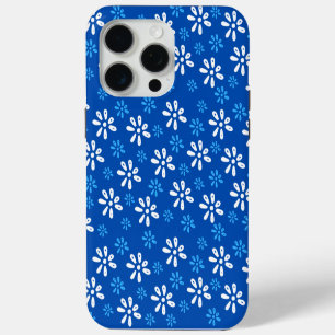 Fleurs bleues Motif iPhone 15 Pro Max Coque