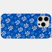 Fleurs bleues Motif iPhone 15 Pro Max Coque (Verso (horizontal))