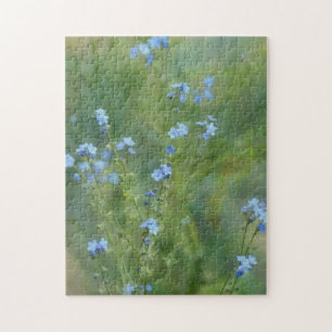 Fleurs Bleues Nature Florale Art Puzzle