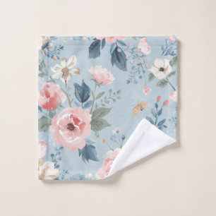Fleurs Bleues Pâles de Jardin en Aquarelle aux Fle