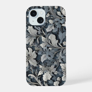 Fleurs bleues poussiéreuses élégantes argentées gr