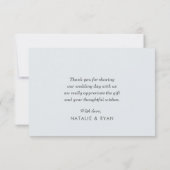 fleurs bleues poussiéreuses mariage carte de remer (Dos)