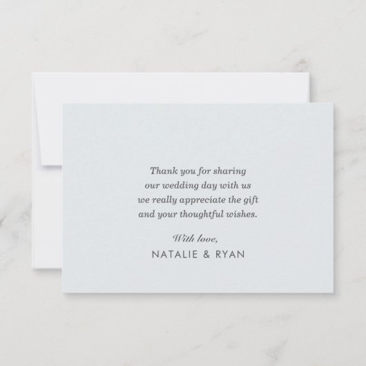 fleurs bleues poussiéreuses mariage carte de remer (Dos)