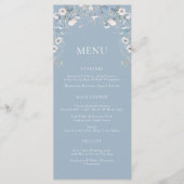 Fleurs bleues poussiéreuses Menu Mariage floral (Devant)