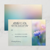 fleurs bleues romantique mariage rustique RSVP (Devant / Derrière)